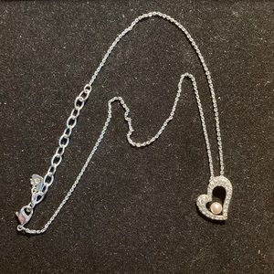 Swarovski Necklace with heart charm and pearl